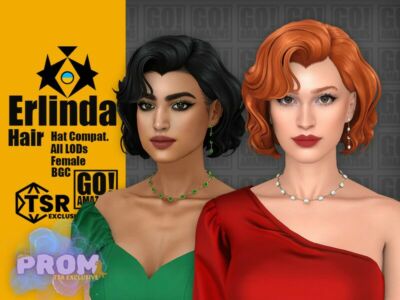 (Prom) Erlinda Hair By Goamazons Sims 4 CC