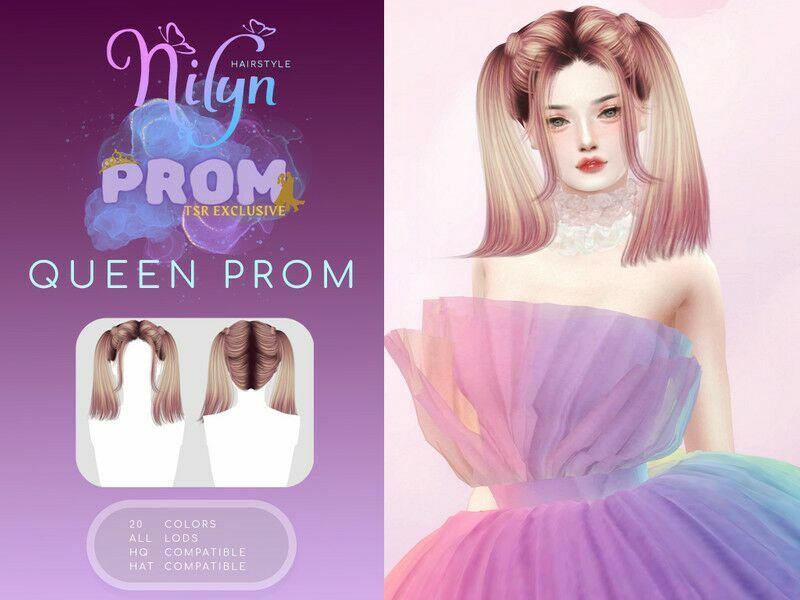 Prom Queen Prom Hair By Nilyn Sims 4 CC