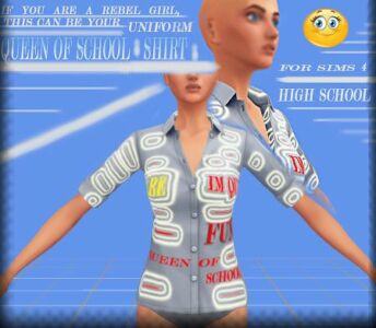 Queen School Shirt By Rubicitaaya Sims 4 CC