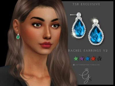 Rachel Earrings V2 By Glitterberryfly Sims 4 CC