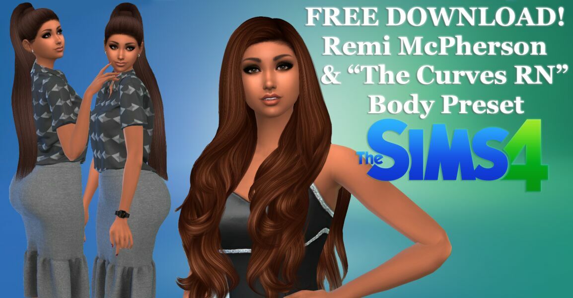 Remi Mcpherson & “THE Curves RN” Body Preset By VTK Sims 4 CC