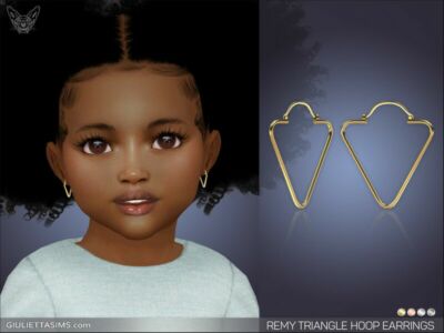 Remy Triangle Hoop Earrings For Toddlers By Feyona Sims 4 CC