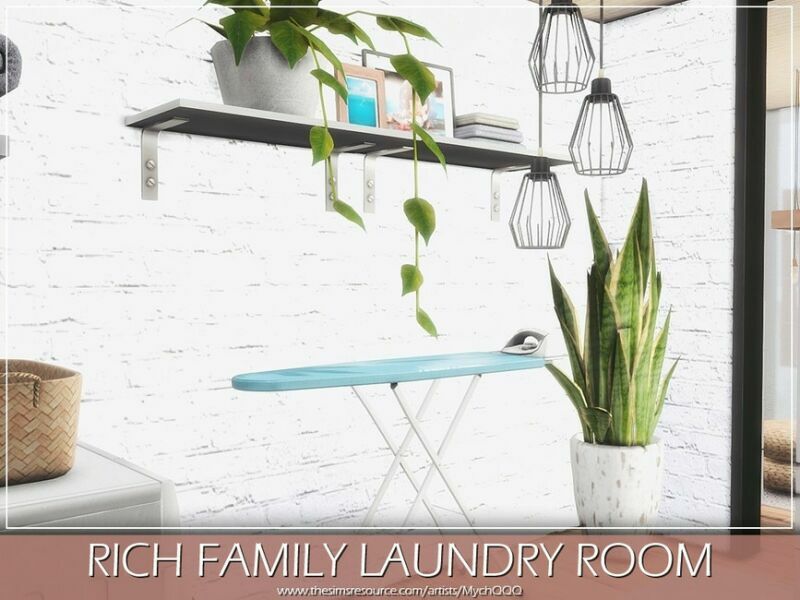 sims 4 cc rich family laundry room by mychqqq 4