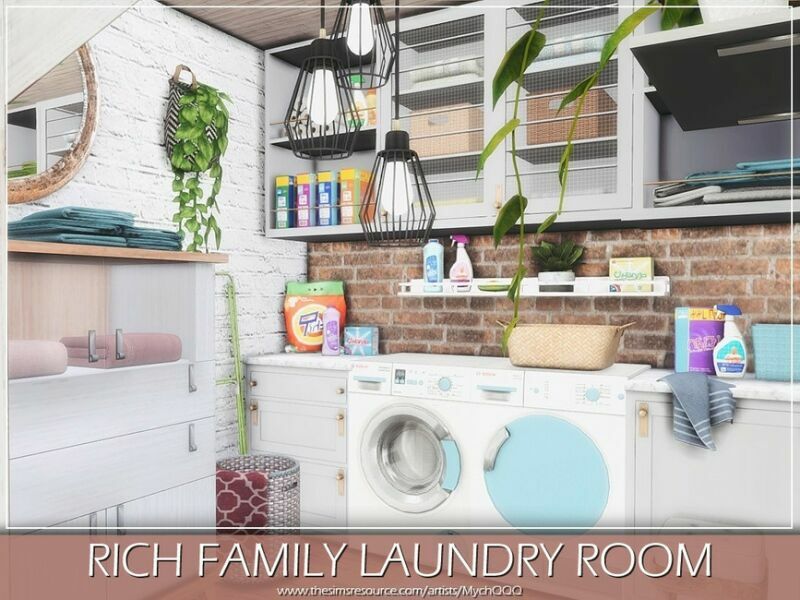 sims 4 cc rich family laundry room by mychqqq 5