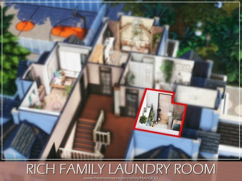 sims 4 cc rich family laundry room by mychqqq 6