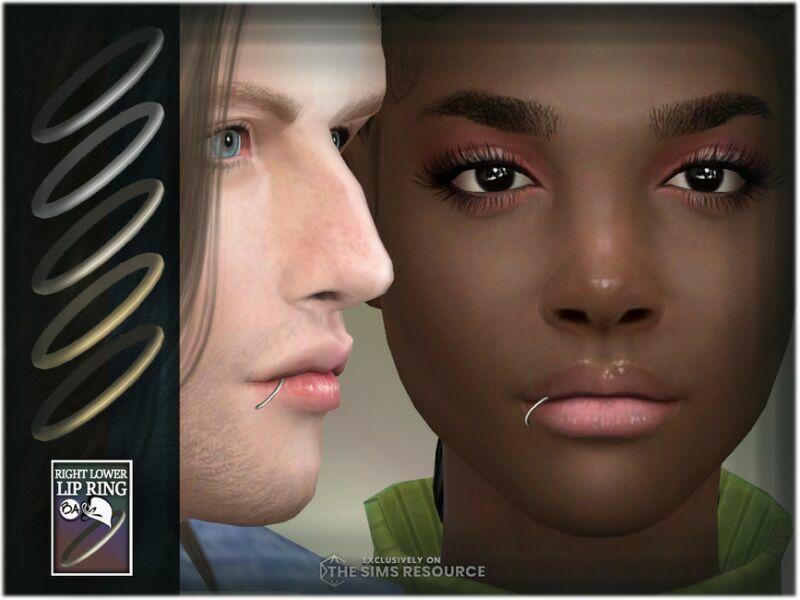 Right Lower LIP Ring By Bakalia Sims 4 CC