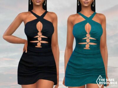 Ring Detail Party Formal Dresses By Saliwa Sims 4 CC