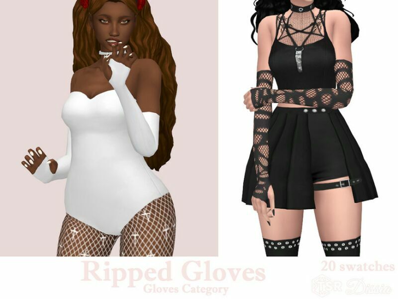 Ripped Gloves By Dissia Sims 4 CC