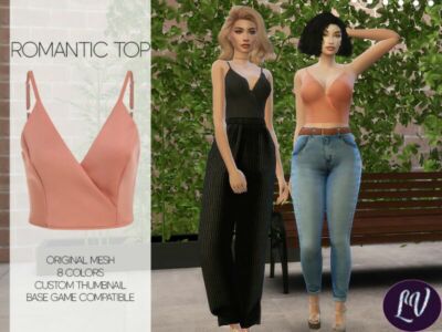 Rosemary – Romantic TOP By Linavees Sims 4 CC