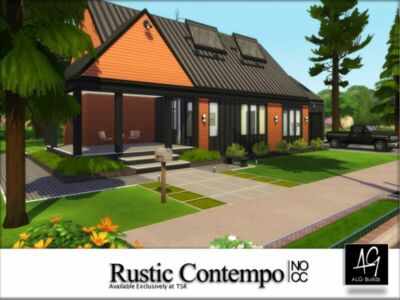 Rustic Contempo (NO CC) By Algbuilds Sims 4 CC