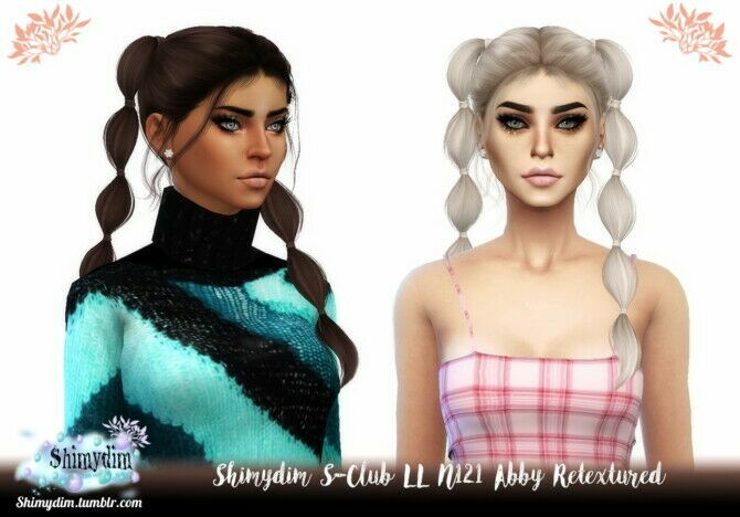 S-Club LL N121 Abby Hair Retexture Sims 4 CC