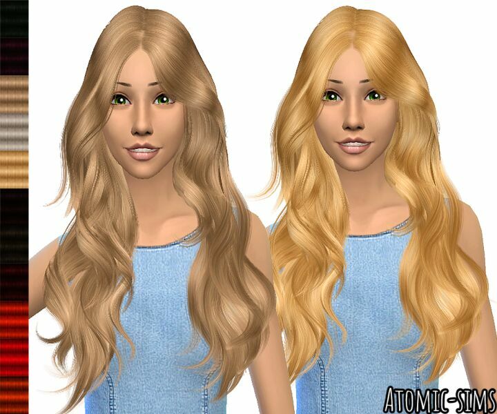 S-Club Long Wavy Female Hairstyle(Krystal) Retexture (Mesh Needed) By Atomic-Sims Sims 4 CC