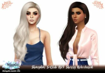 S-Club N29 Sherry Hair Retexture Sims 4 CC