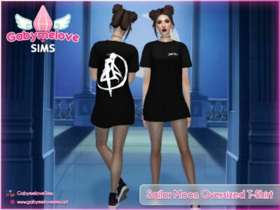 Sailor Moon Oversized T-Shirt For Women | Updated 2024 Sims 4 CC