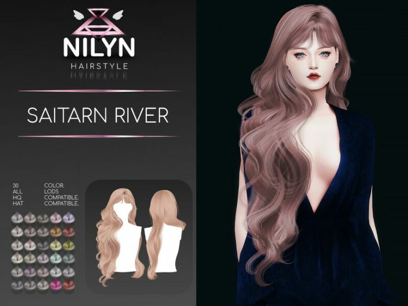 Saitarn River Hair – NEW Mesh By Nilyn Sims 4 CC