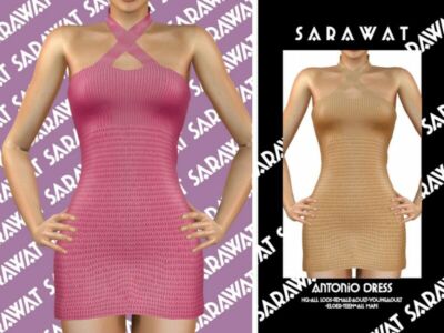 Sarawat_Antonio Dress By Sarawat Sims 4 CC