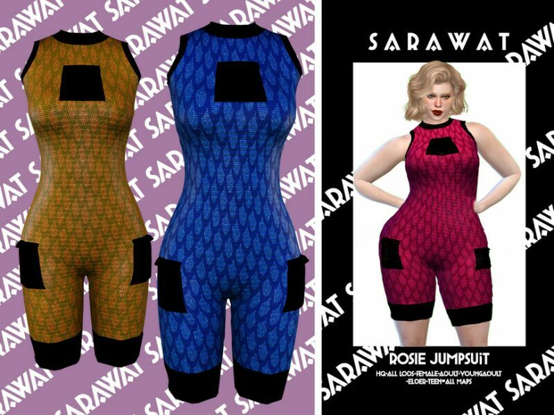 Sarawat_Rosie Jumpsuit By Sarawat Sims 4 CC