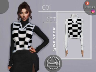 SET 031 – Sweater With A Vest By Camuflaje Sims 4 CC