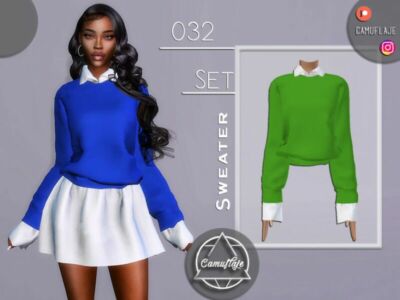 SET 032 – Sweater With A Collar By Camuflaje Sims 4 CC