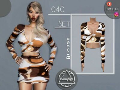 SET 040 – Blouse By Camuflaje Sims 4 CC