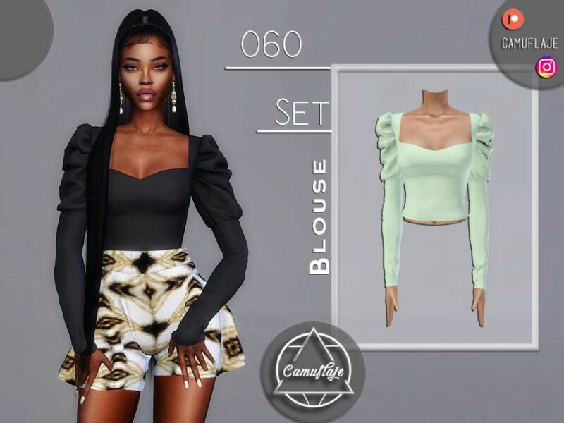 SET 060 – Blouse By Camuflaje Sims 4 CC