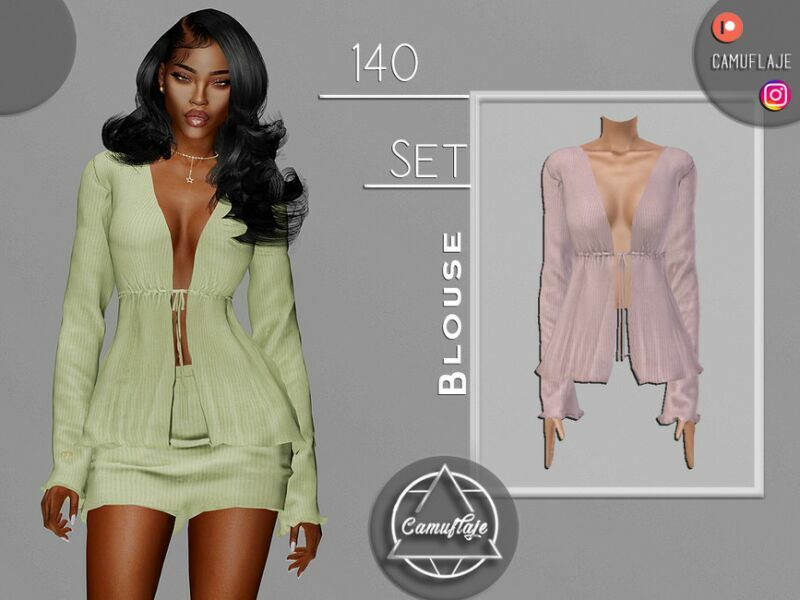 SET 140 – Blouse By Camuflaje Sims 4 CC