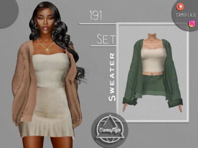 SET 191 – Cardigan & TOP By Camuflaje Sims 4 CC