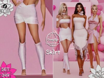 Shades Of Pink Collection – Skirt With LEG Warmers By Camuflaje Sims 4 CC