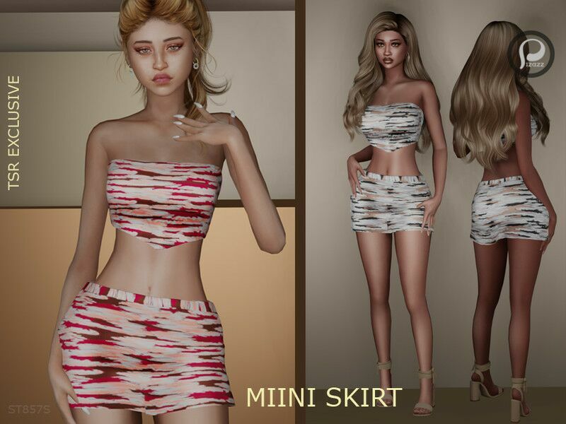 Short Mini Skirt By Pizazz Sims 4 CC