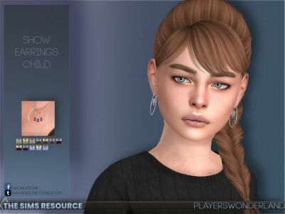 Show Earrings (Child) By Playerswonderland Sims 4 CC