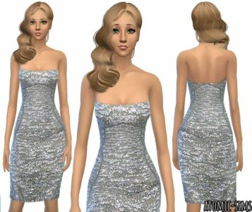 Simchic Armani Silver Knee Dress Conversion By Atomic-Sims Sims 4 CC