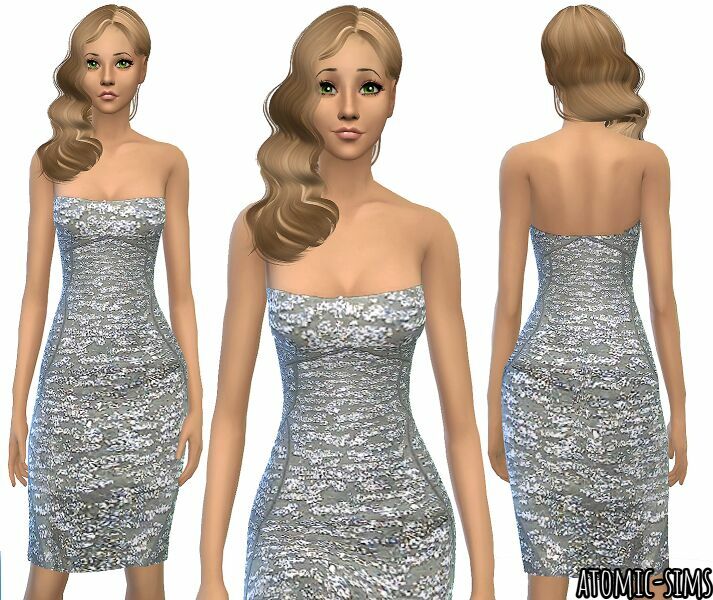 Simchic Armani Silver Knee Dress Conversion By Atomic-Sims Sims 4 CC ...