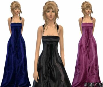 Simchic Black Costume National Gown Conversion By Atomic-Sims Sims 4 CC