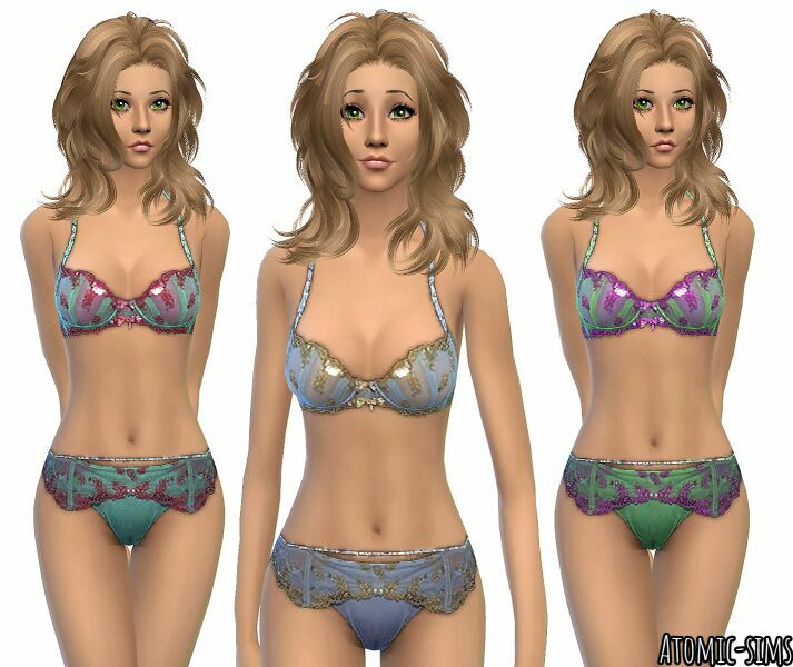 Simchic Victoria Secret Pale Blue Underwear Conversion By Atomic-Sims Sims 4 CC