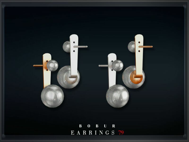 sims 4 cc small simple pearl earrings by bobur3 2