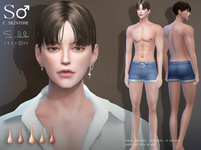 Soft Jade Asian Male Skintone (C0922) By S-Club Sims 4 CC