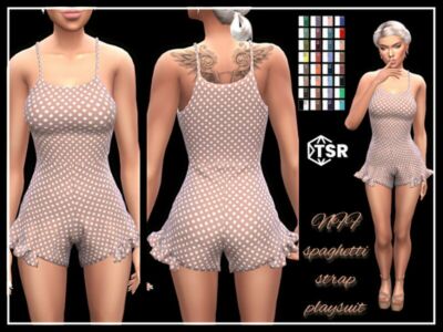 Spaghetti Strap Playsuit By Nadiafabulousflow Sims 4 CC