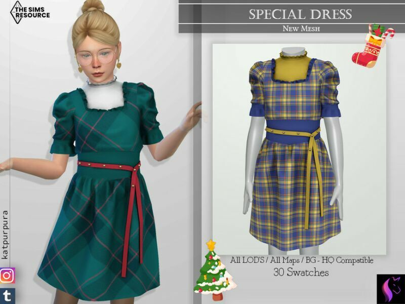 Special Dress By Katpurpura Sims 4 CC