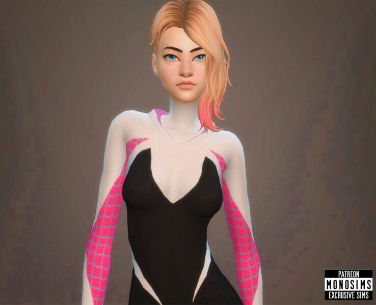 sims 4 cc spidergwen by monosims 3