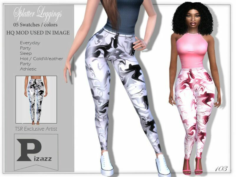 Splatter Leggings By Pizazz Sims 4 CC