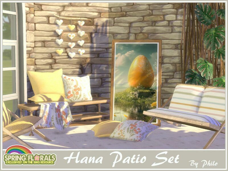 Spring Florals Hana Patio SET By Philo Sims 4 CC