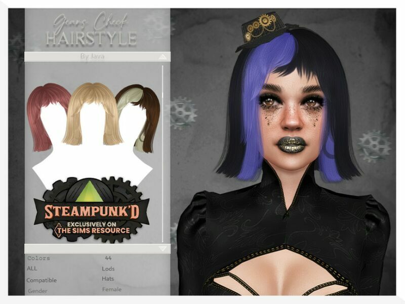 Steampunked- Gear Check (Hairstyle) By Javasims Sims 4 CC