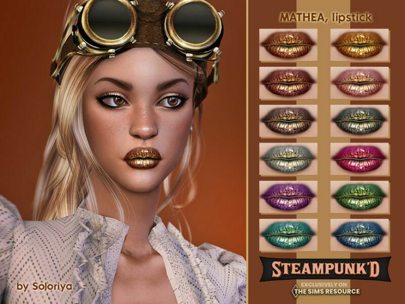 Steampunked. Lipstick Mathea By Soloriya Sims 4 CC