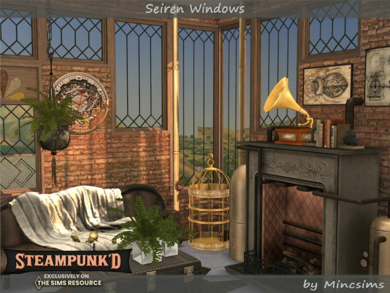 sims 4 cc steampunked seiren windows by mincsims 2