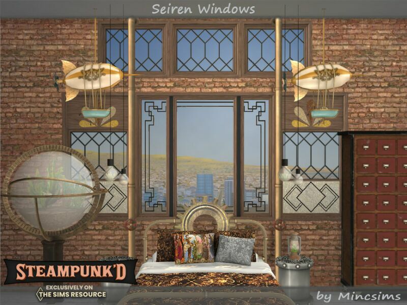 sims 4 cc steampunked seiren windows by mincsims 4