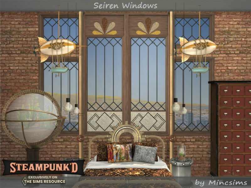 sims 4 cc steampunked seiren windows by mincsims 5