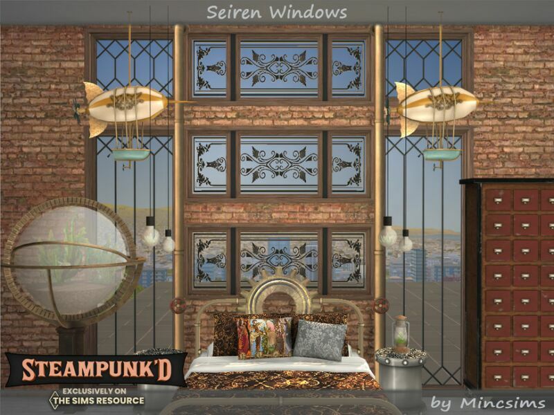 sims 4 cc steampunked seiren windows by mincsims 6