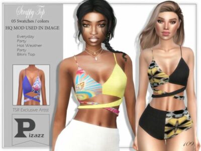 Strappy TOP By Pizazz Sims 4 CC