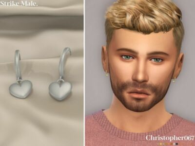 Strike Earrings Male By Christopher067 Sims 4 CC