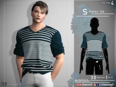 Stripes TEE By Mazero5 Sims 4 CC